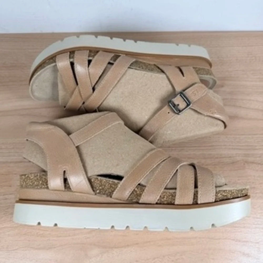Josef Seibel Clea 14 Women Sandals EU 39 US 8 Creme Tan Soft Leather Strappy